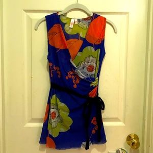 Sweet Pea Faux Wrap Floral Top